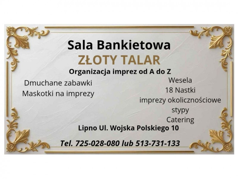 sala-bankietowa-zloty-talar zdjęcie prezentacji gdzie wesele